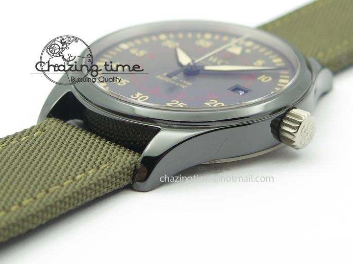 MIROTIME 0208 SunProtective MARK XVII IW324702 Real Ceramic MK Best Edition Green Dial On Green Nylon Strap A 7288